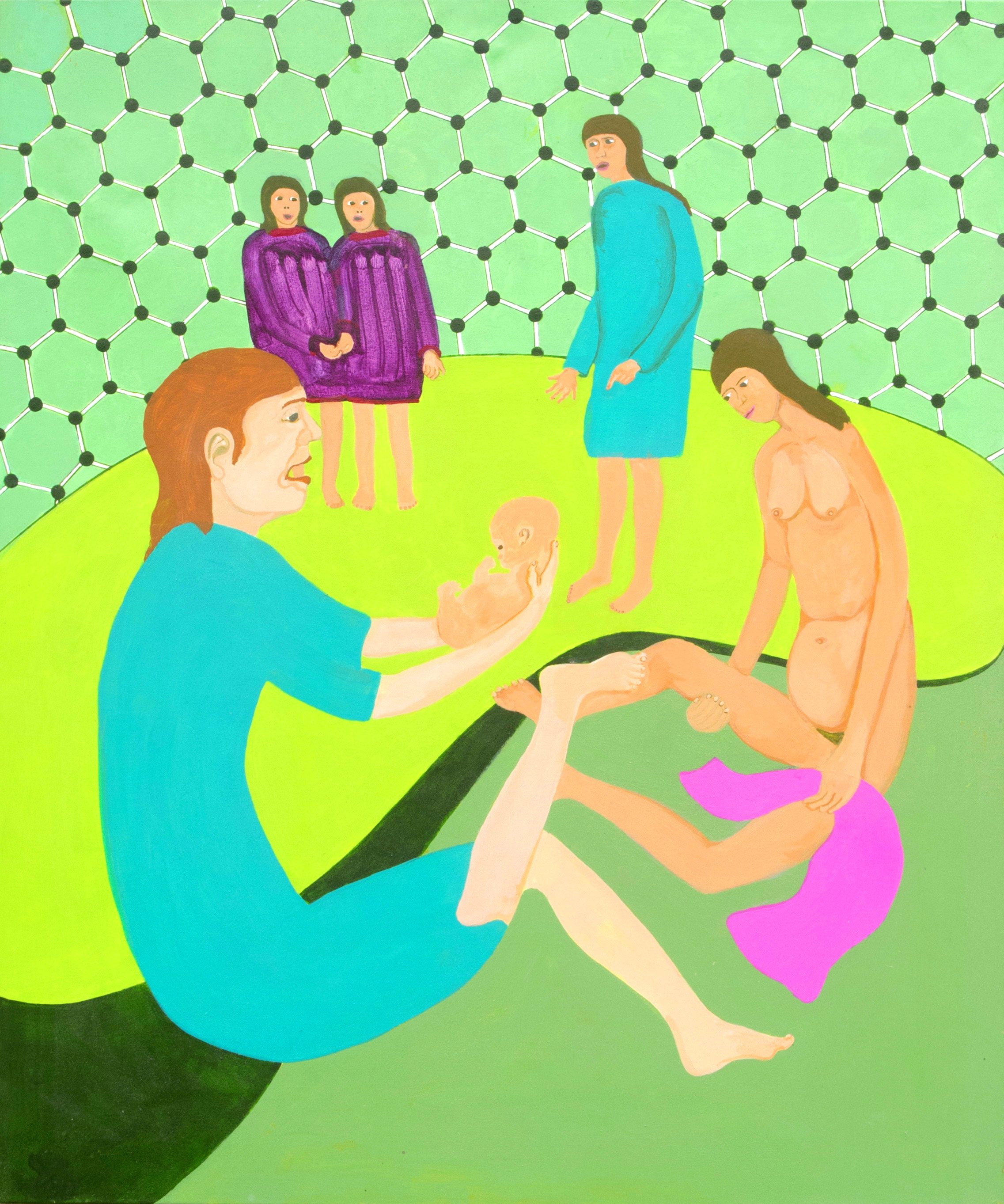 A painting by the artist James Foort called: The Birth of Strawberry