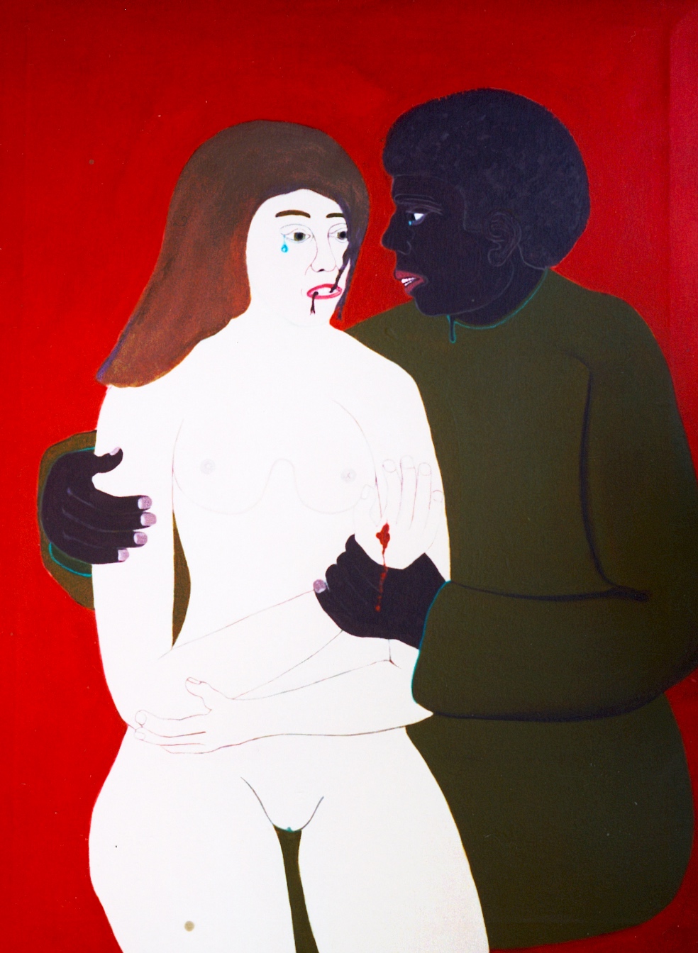 A painting by the artist James Foort called: The Black Apostle Comforts Ahm